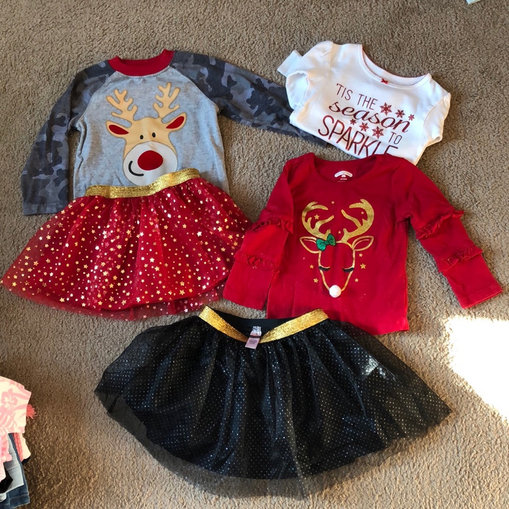2T Holiday Clothes Bundle Tu-tu and long sleeves!